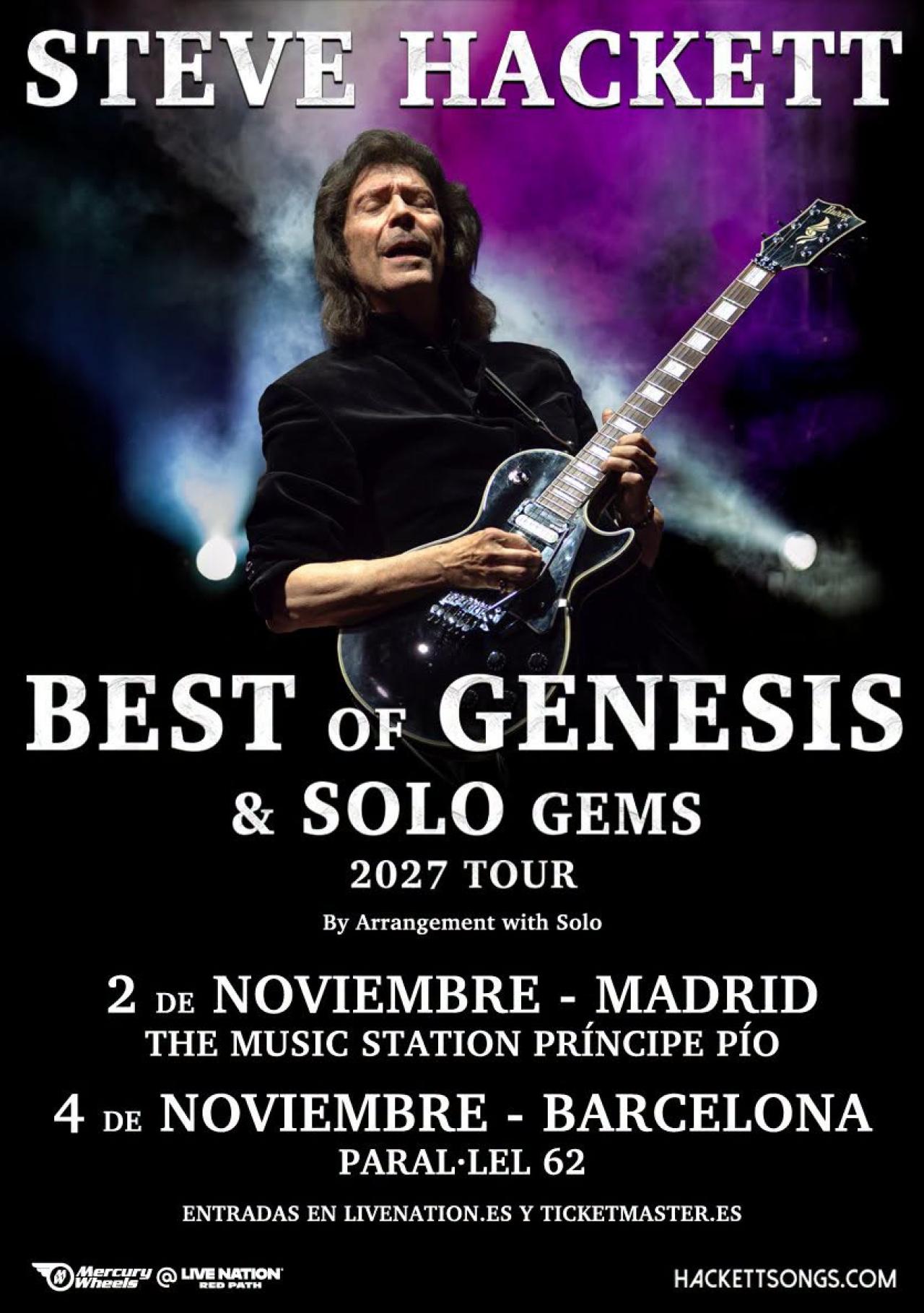 Steve Hackett trae a España su gira Best of Genesis & Solo Gems: Madrid y Barcelona en noviembre de 2027