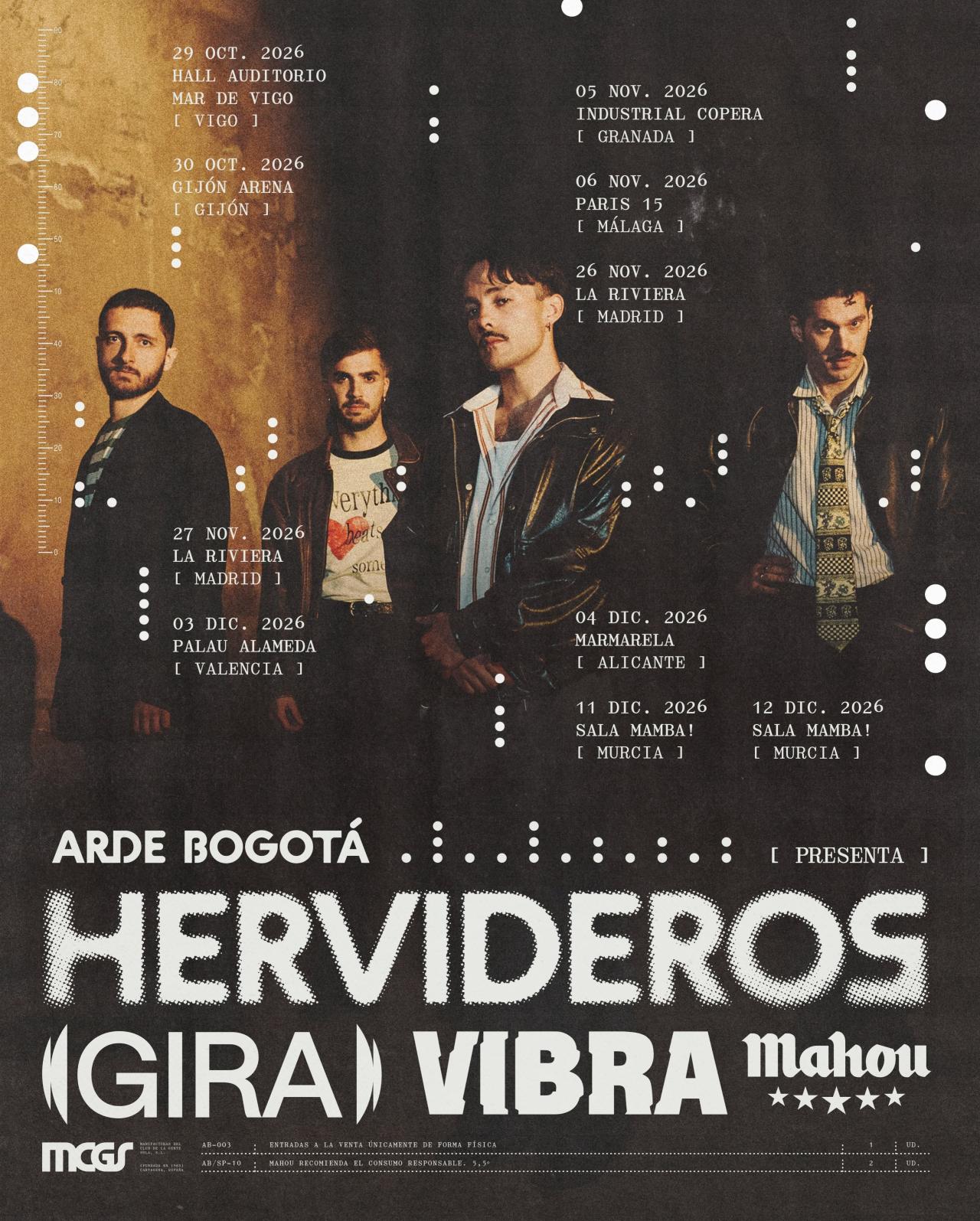 Arde Bogotá presenta «Hervideros Gira Vibra Mahou» para estrenar su nuevo disco en las salas