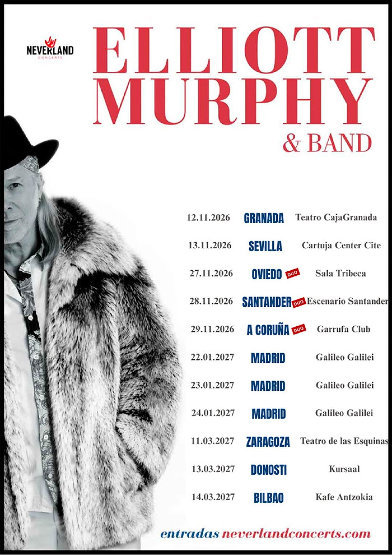 Elliott Murphy regresa a España con una extensa gira entre 2026 y 2027