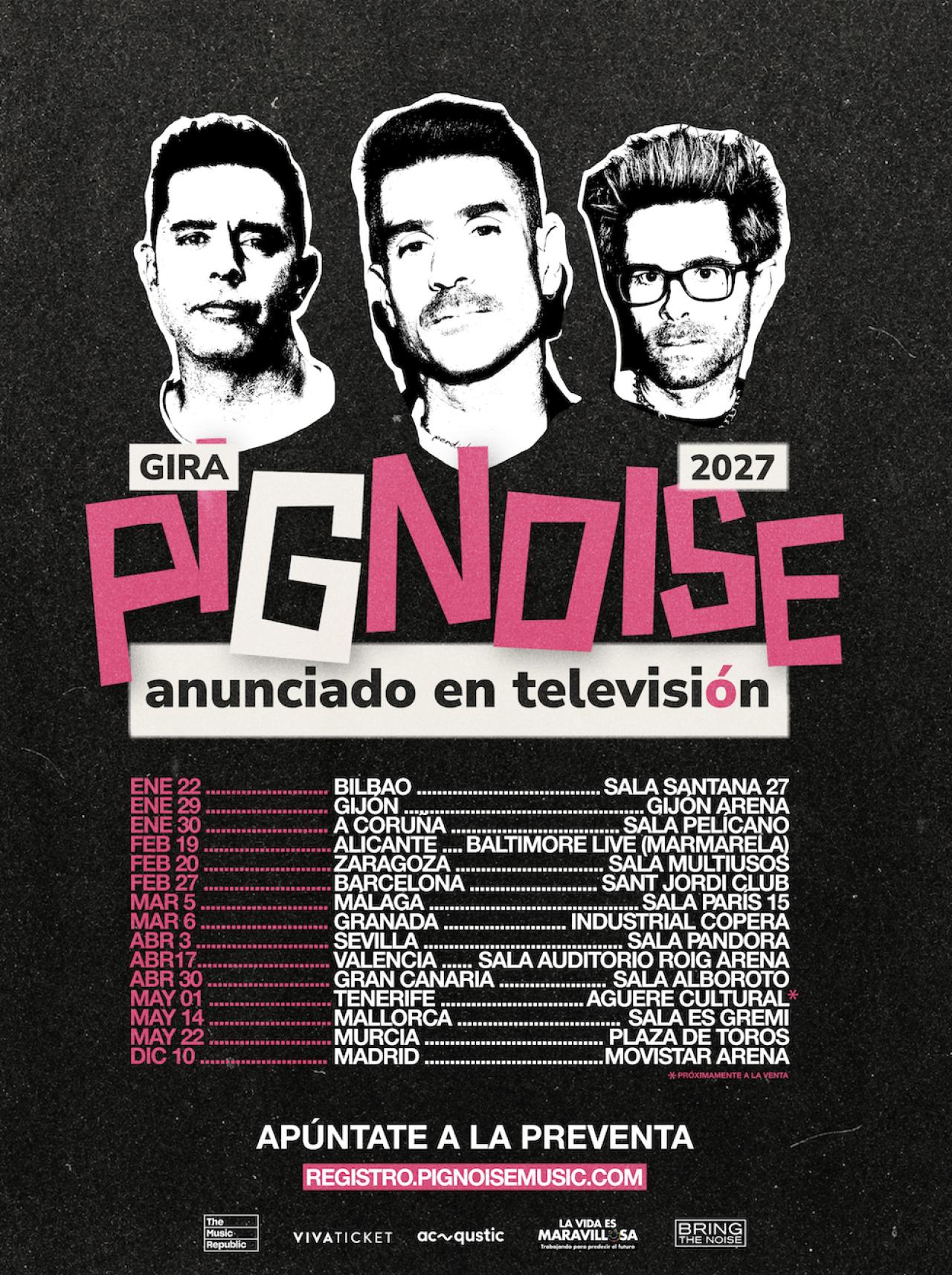Pignoise celebrará los 20 años de «Anunciado en Televisión» con una gira de 15 conciertos en 2027