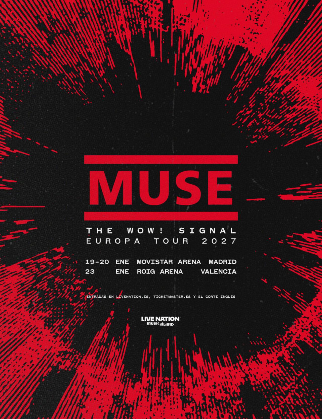 Muse traerá «The Wow! Signal Europa Tour» a España con tres grandes conciertos en Madrid y Valencia