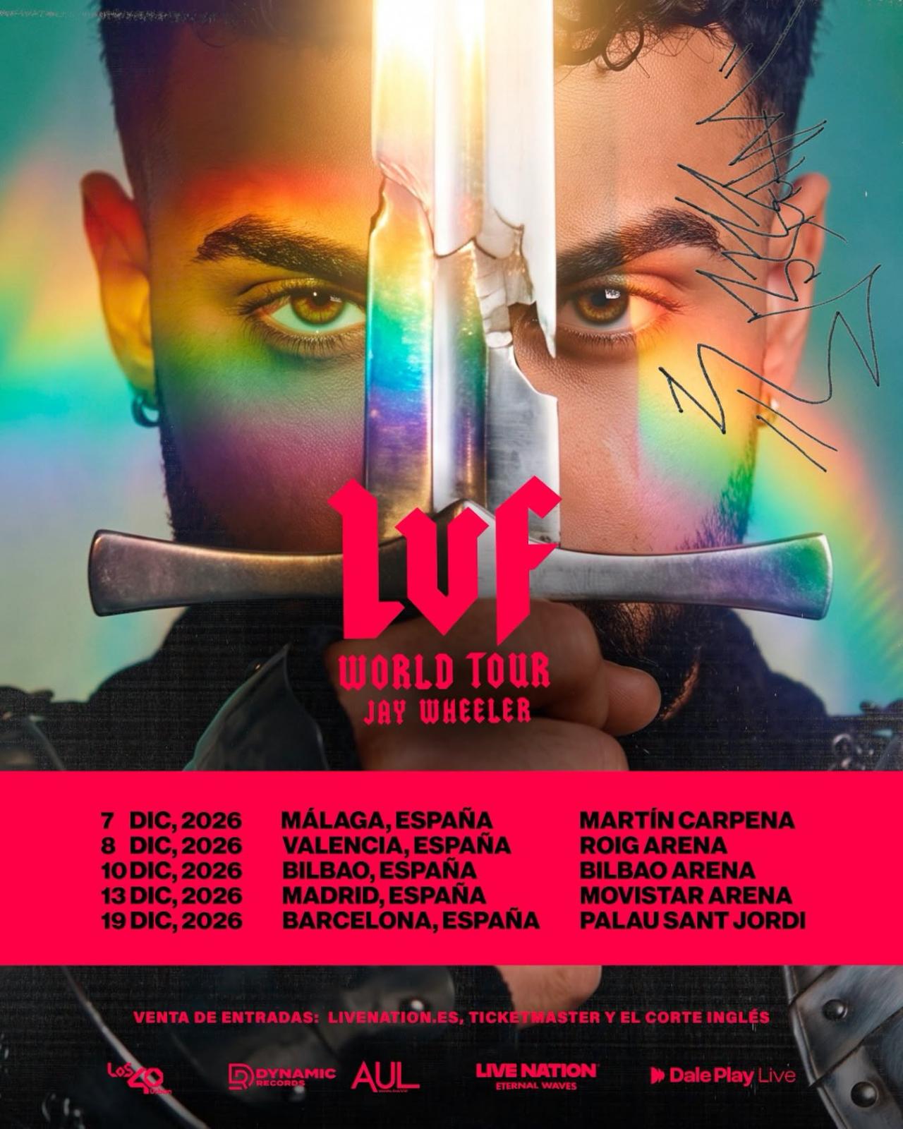 Jay Wheeler traerá «La Voz Favorita World Tour» a España con cinco conciertos en diciembre de 2026
