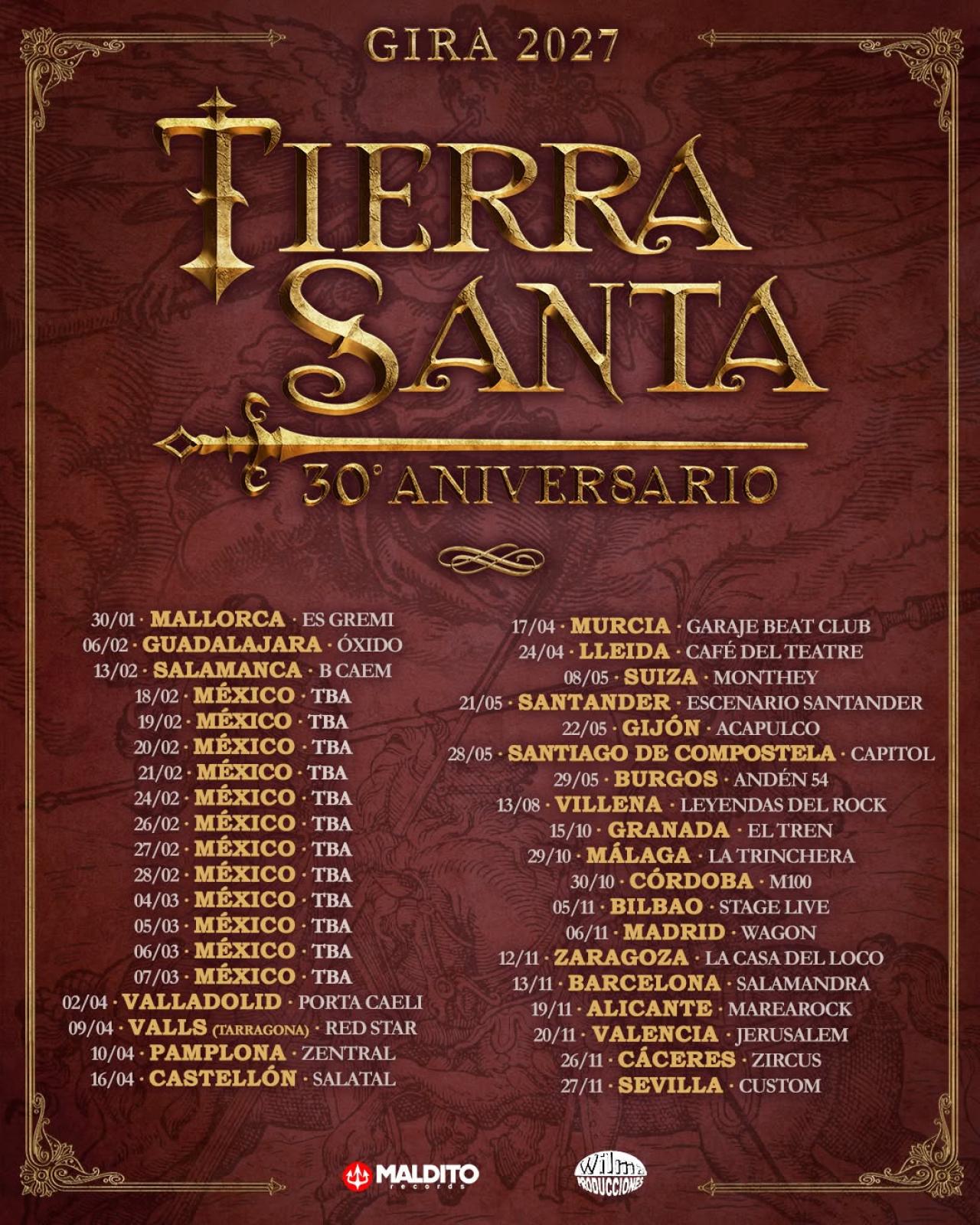 Tierra Santa anuncia su Gira 30 Aniversario: 24 conciertos en España y canciones que llevaban dos décadas sin tocar