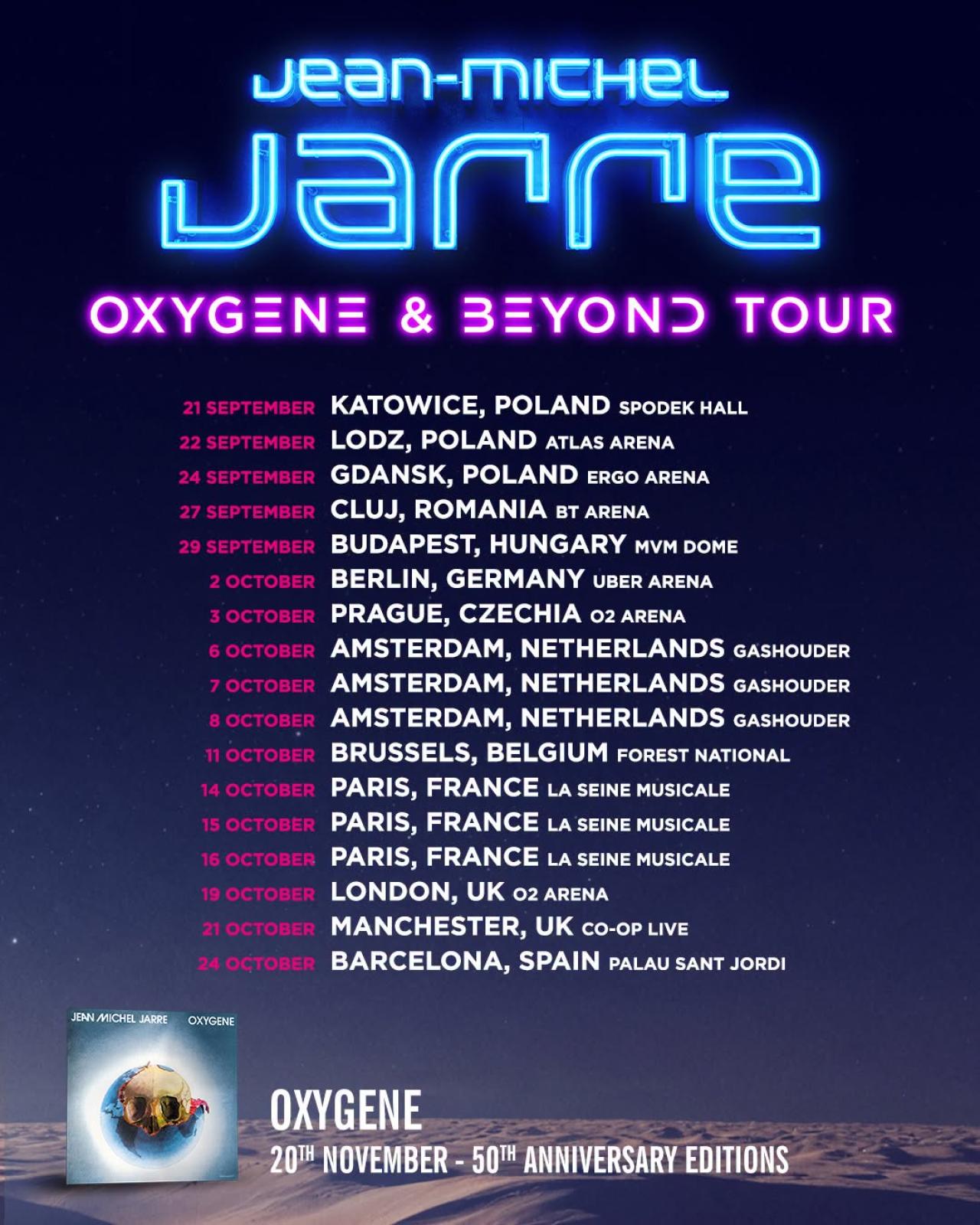 Jean-Michel Jarre celebrará el 50 aniversario de «Oxygene» en Barcelona con un espectáculo inmersivo en el Palau Sant Jordi en 2027