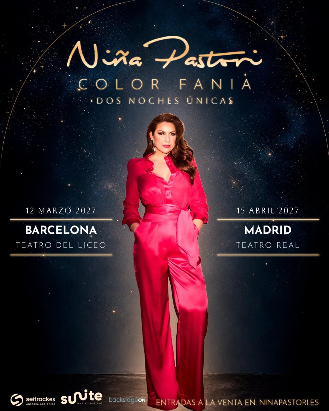 Niña Pastori llevará «Color Fania» al Liceu de Barcelona y al Teatro Real de Madrid con dos conciertos especiales en 2027