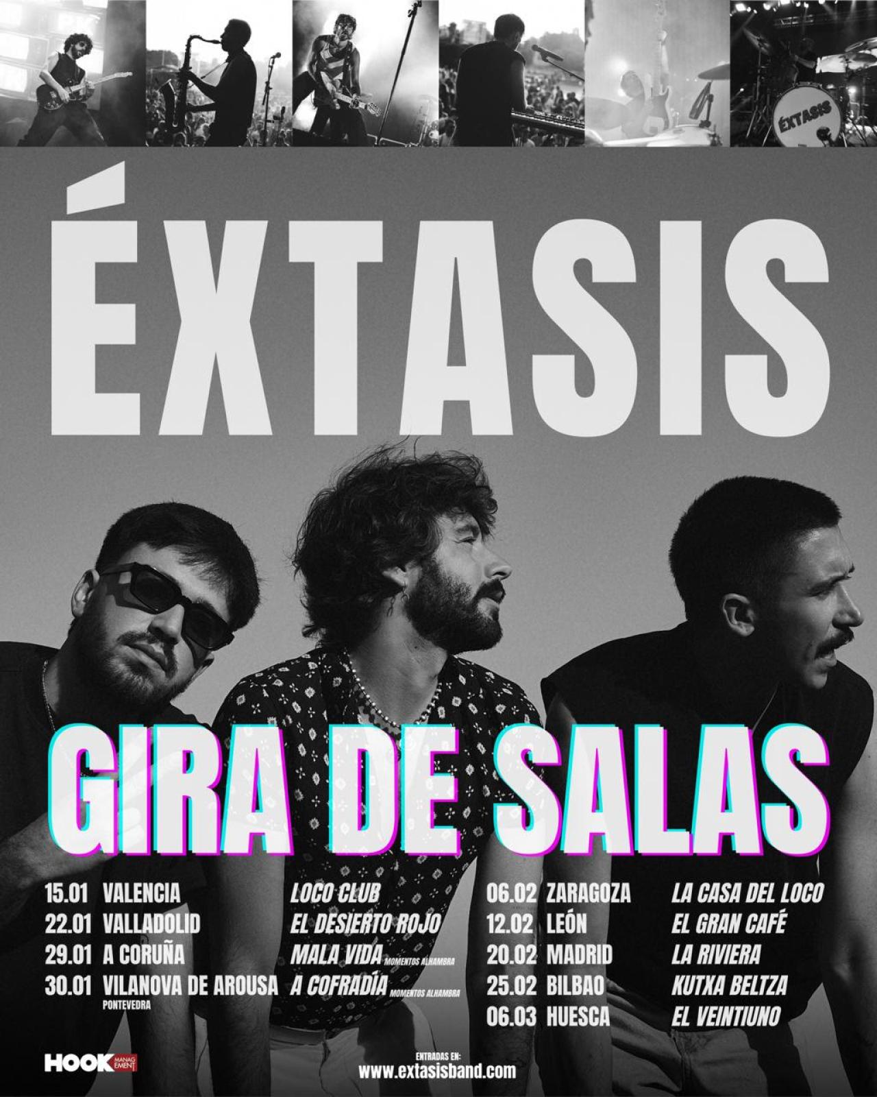 ÉXTASIS anuncia nueve conciertos en su primera gira de salas de 2027 tras agotar Valencia y vender más del 60 % del aforo de La Riviera