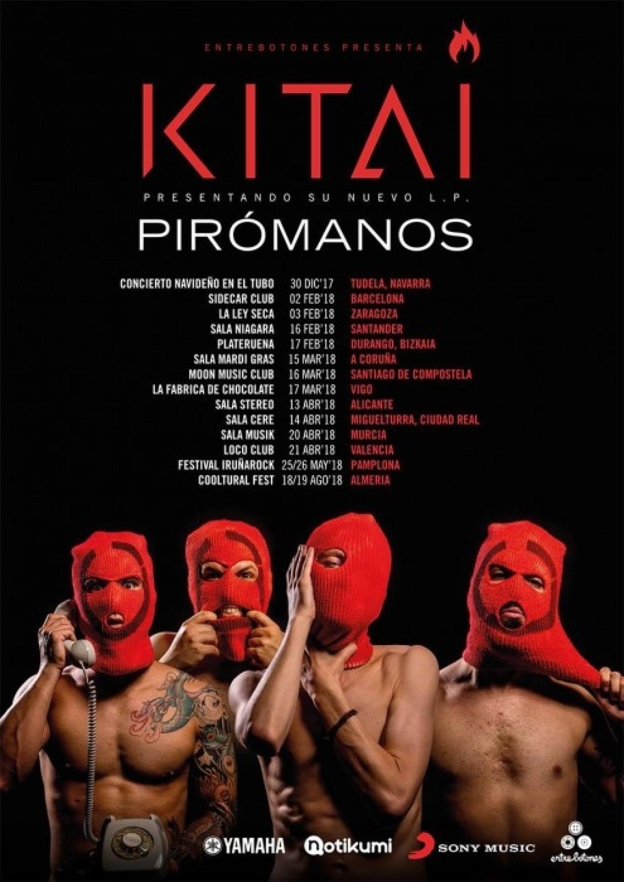 La banda Kitai presenta las primeras fechas de su gira presentación "Pirómanos"