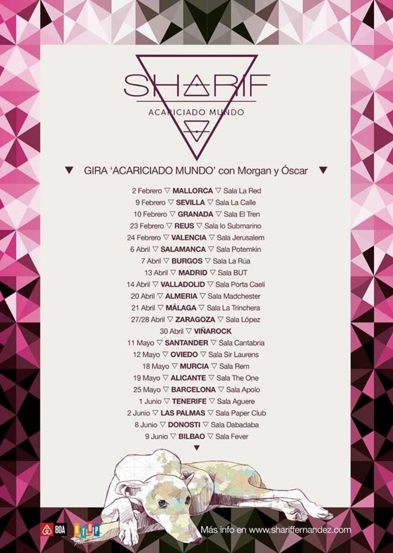 Nuevas fechas de gira de Sharif en España para presentar su disco "Acariciado Mundo"