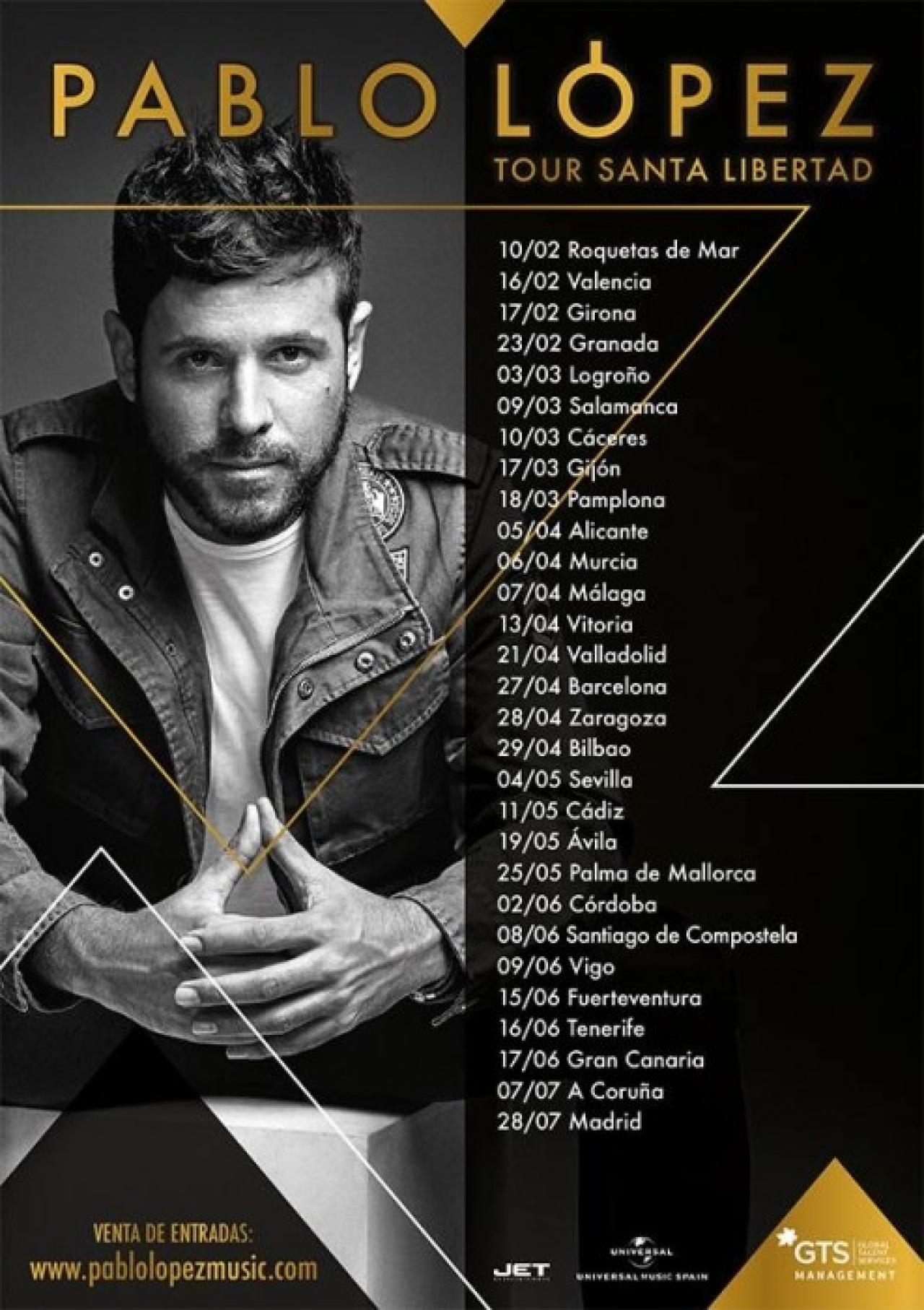 Pablo López anuncia nuevas fechas en Madrid, Valencia, Barcelona y Sevilla