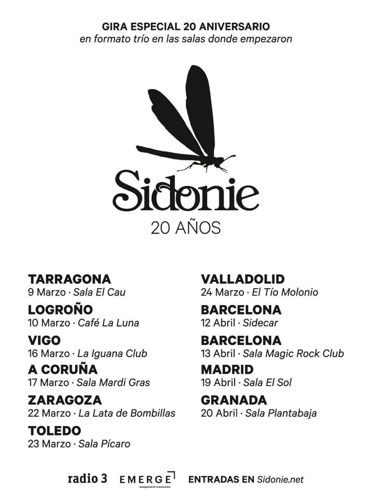 Sidonie anuncian una gira en formato trío para celebrar su 20 aniversario