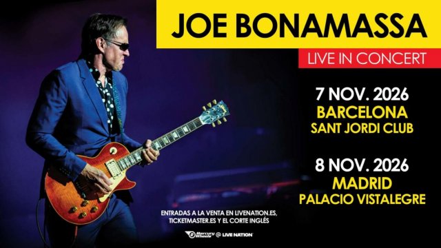 Joe Bonamassa Vuelve a España con Dos Conciertos en Noviembre de 2026