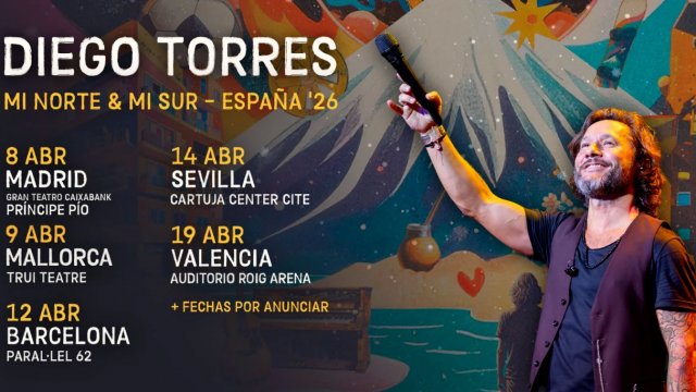 Diego Torres Regresa a España con la Gira "Mi Norte & Mi Sur" en Abril de 2026