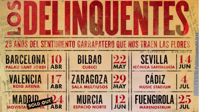 Vuelven Los Delinqüentes: Gira 2026 para Celebrar el 25 Aniversario de su Debut "El Sentimiento Garrapatero"