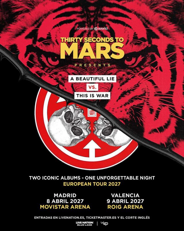 Thirty Seconds To Mars: Duelo de titanes en Madrid y Valencia para 2027