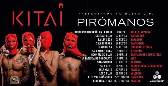La banda Kitai presenta las primeras fechas de su gira presentación "Pirómanos"