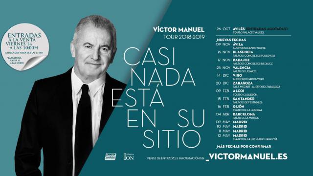 La gira de Victor Manuel ya tiene las entradas a la venta