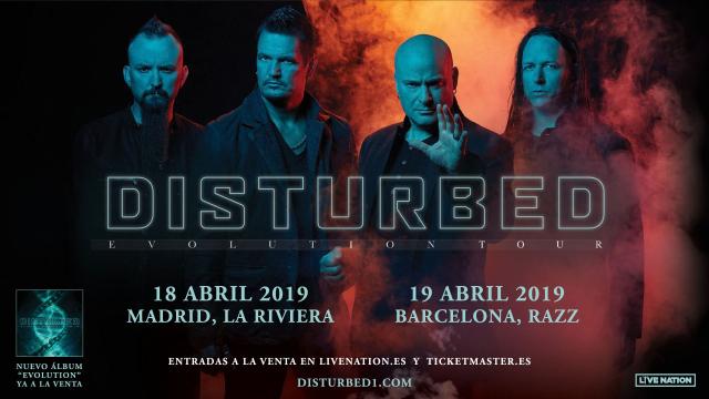 Disturbed pasarán por Madrid y Barcelona en abril del año 2019
