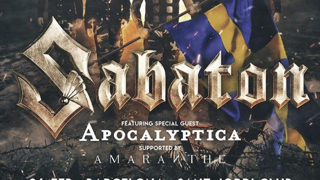 Sabaton desembarca en febrero del año 2020 en España junto a Apocalyptica y Amaranthe