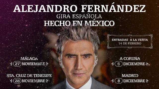 Alejandro Fernández el próximo invierno en nuestro país con "Hecho en México"
