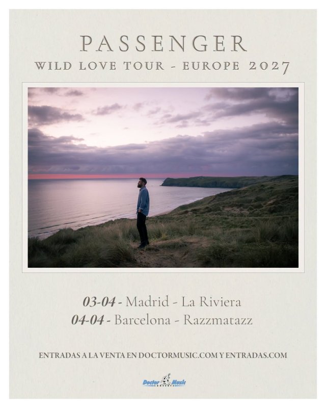 Passenger vuelve a España en abril de 2027 con 'Wild Love', su primer disco de canciones nuevas en seis años