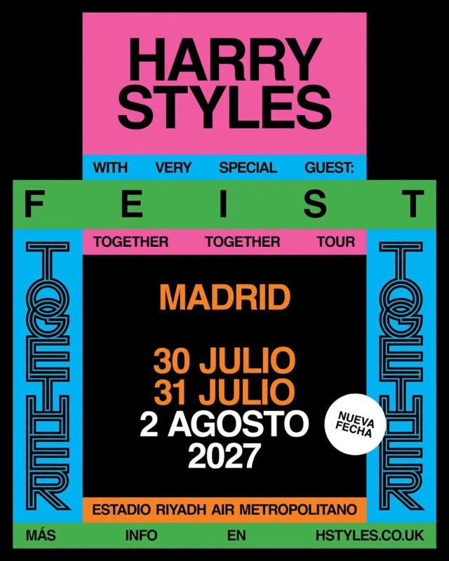 Harry Styles ampliará «Together, Together» en 2027 con dos conciertos en Madrid