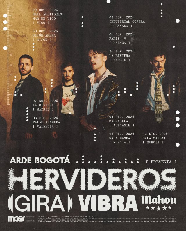 Arde Bogotá presenta «Hervideros Gira Vibra Mahou» para estrenar su nuevo disco en las salas