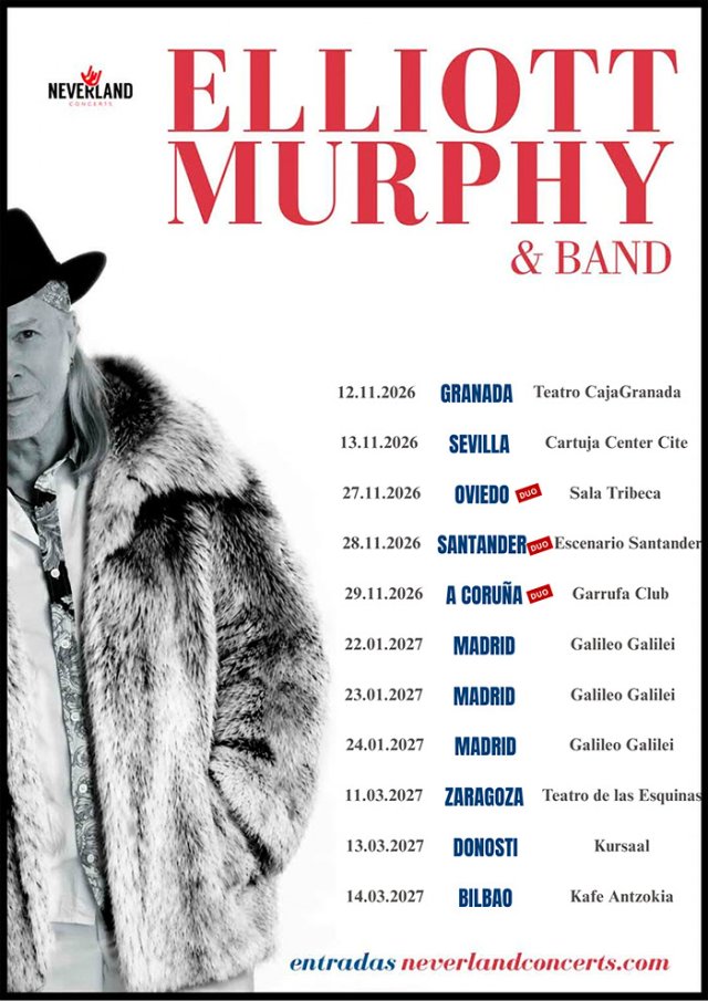 Elliott Murphy regresa a España con una extensa gira entre 2026 y 2027