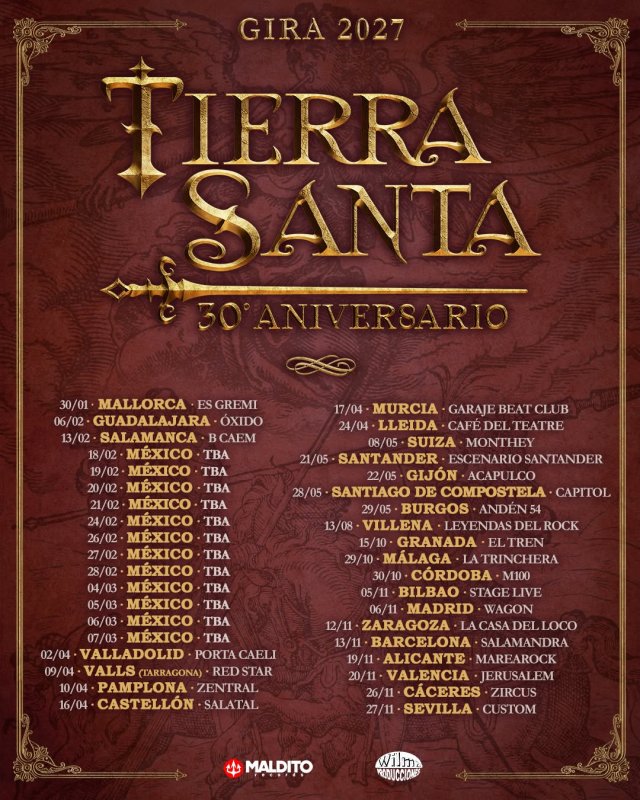 Tierra Santa anuncia su Gira 30 Aniversario: 24 conciertos en España y canciones que llevaban dos décadas sin tocar
