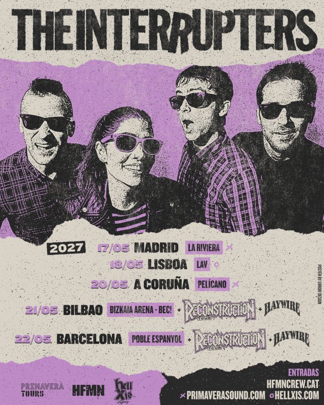 The Interrupters regresará en mayo de 2027 con cinco conciertos por la península ibérica y dos grandes citas del Reconstruction Tour
