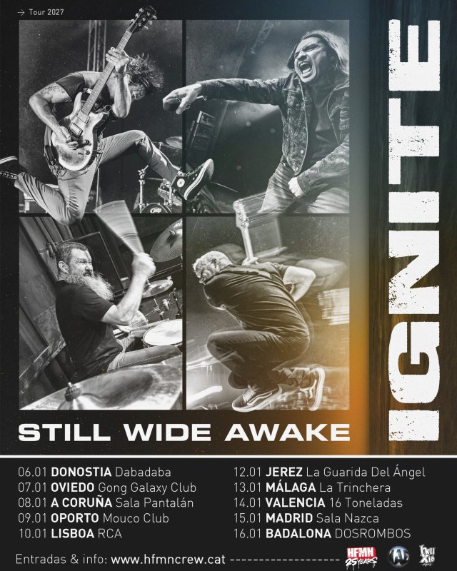 IGNITE regresará a España en enero de 2027 con ocho conciertos para presentar su nuevo álbum «Still Wide Awake»