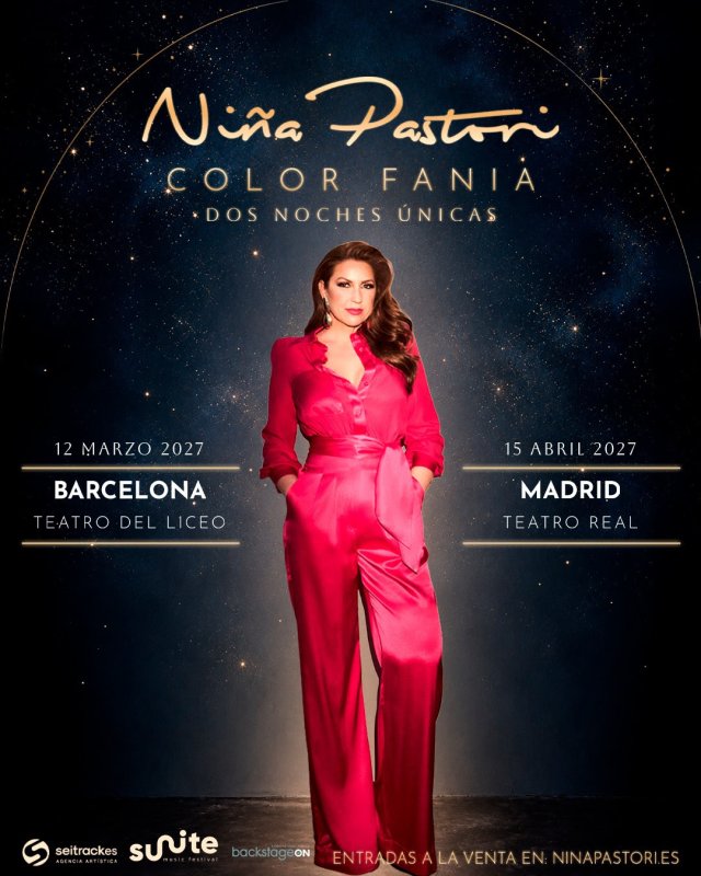 Niña Pastori llevará «Color Fania» al Liceu de Barcelona y al Teatro Real de Madrid con dos conciertos especiales en 2027
