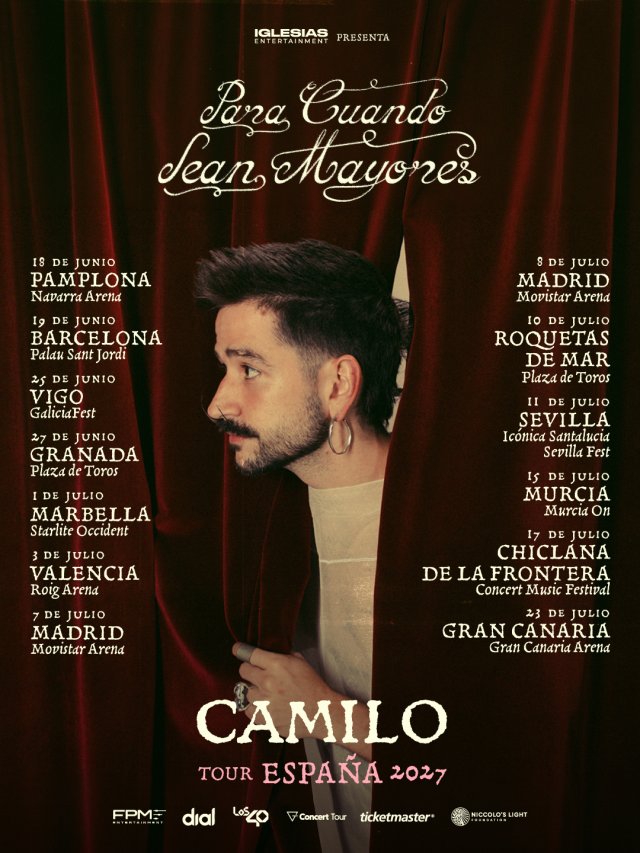 Camilo anuncia 13 conciertos en España para el verano de 2027 con su gira «Para Cuando Sean Mayores Tour»