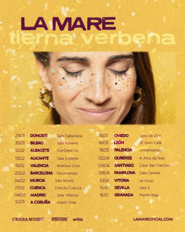 La Mare anuncia la gira «Tierna Verbena» para 2027 con 19 conciertos y un nuevo repertorio que une folklore, canción de autor y ritmos latinos