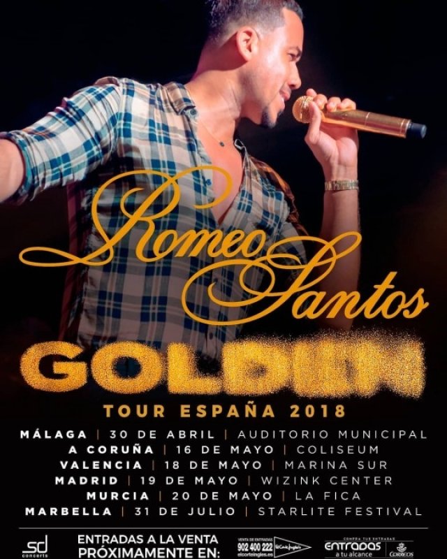 Romeo Santos ha confirmado que la gira Golden pasará por España en abril