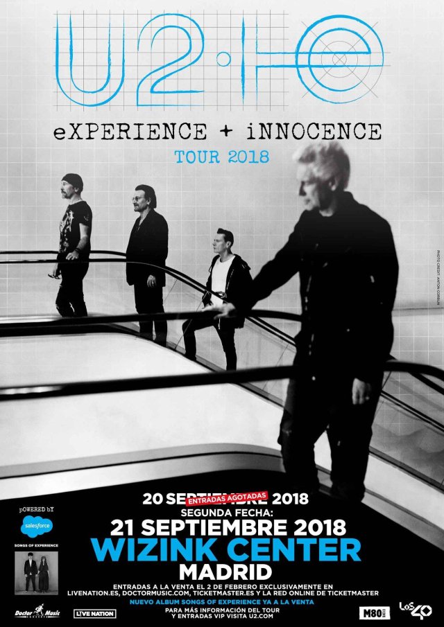 La gira U2 eXPERIENCE + iNNOCENCE Tour 2018 pasará por Madrid
