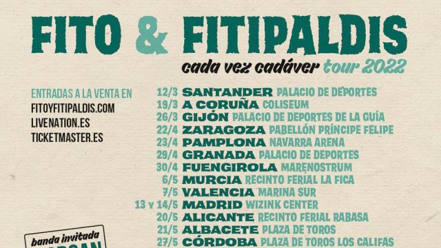 Fito & Fitipaldis ha anunciado las primeras fechas de su gira 2022