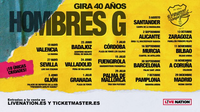 Hombres G anuncia 18 actuaciones exclusivas en España por su 40 aniversario