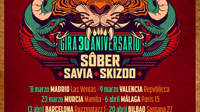 Sôber anuncia primeros conciertos de su gira XXX aniversario