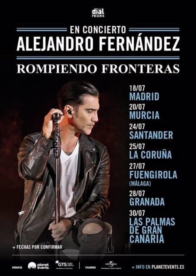 Alejandro Fernandez presenta "Rompiendo Fronteras" con siete conciertos en España