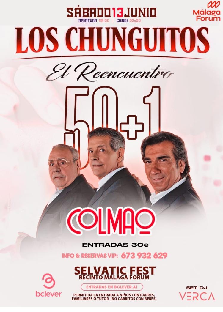 Cartel del concierto de Los Chunguitos en Málaga Forum, Málaga — sábado, 29 de agosto de 2026