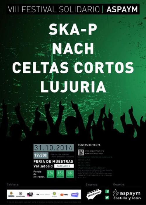 Cartel de 8º Festival Solidario ASPAYM en Valladolid