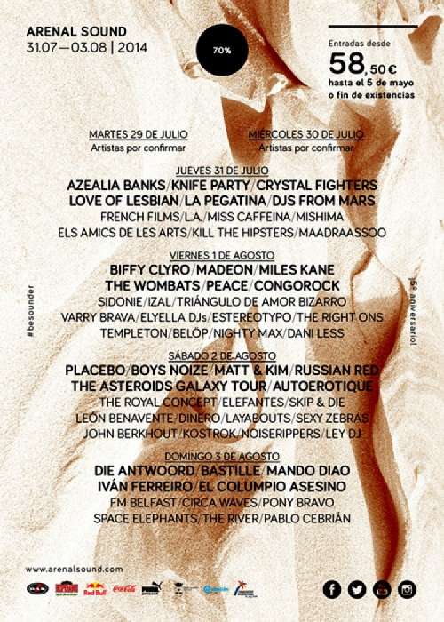 Cartel de Arenal Sound 2014