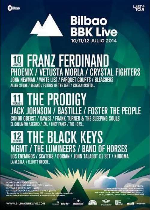 Cartel de Festival Bilbao BBK Live 2014