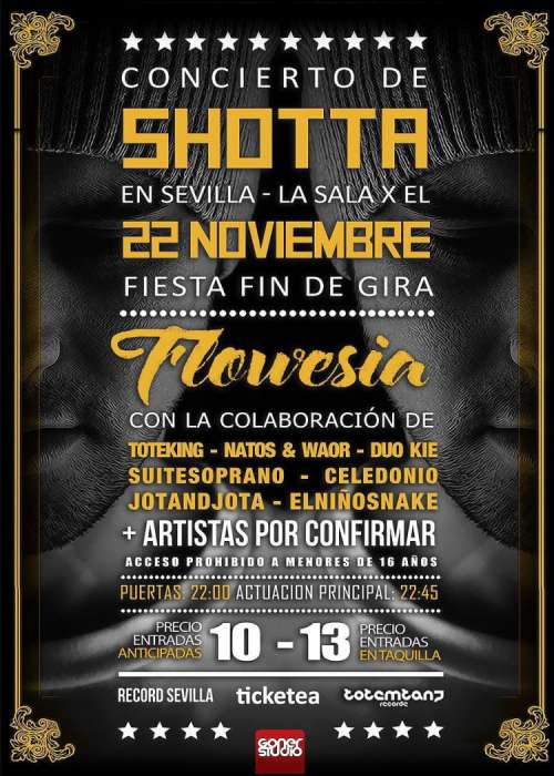 Cartel de Concierto de Shotta en Sevilla (22-Noviembre)