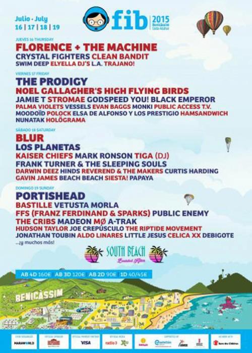 Cartel de Festival FIB 2015 en Benicàssim