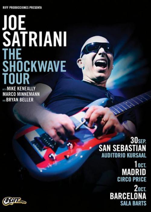 Cartel de Concierto de Joe Satriani en Madrid (The Shockwave Tour)