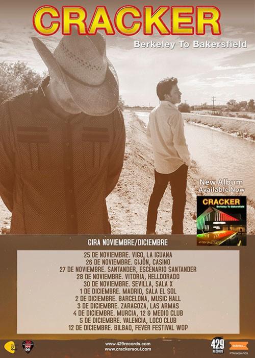 Cartel de Concierto de Cracker en Gijón