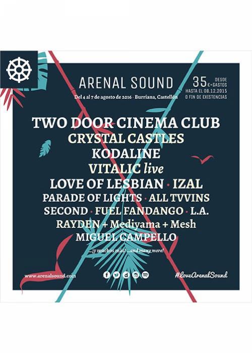 Cartel de Festival Arenal Sound 2016
