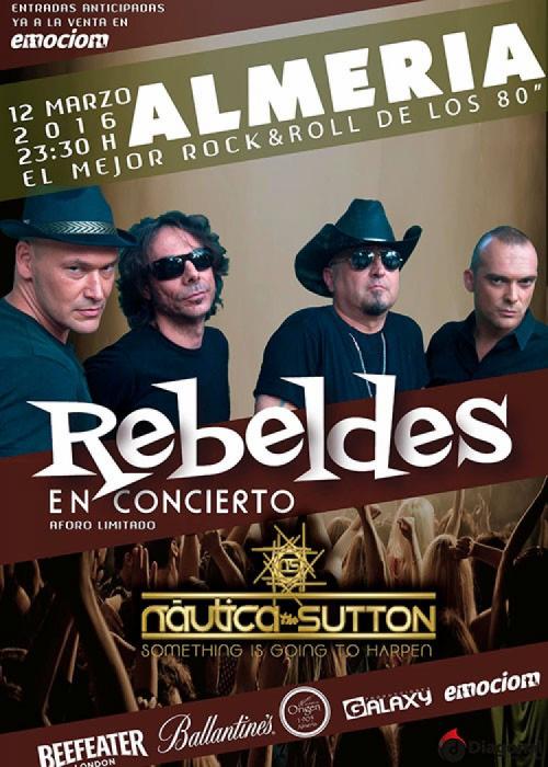Cartel de Concierto de Los Rebeldes en Barcelona
