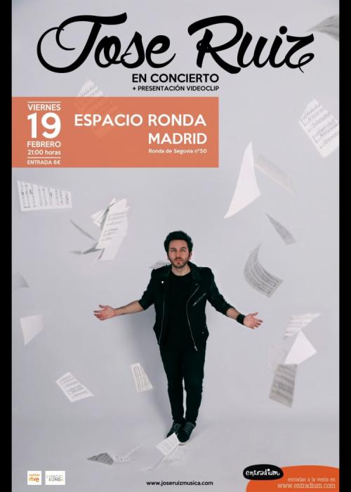 Cartel de Concierto del cantautor y pianista Jose Ruiz 